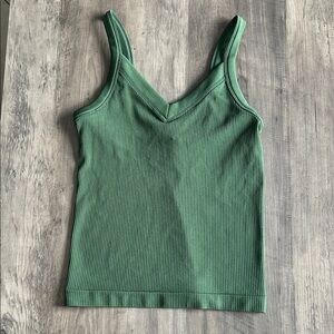 Athleta Renew Seemless Green Ribbed Camisole Top